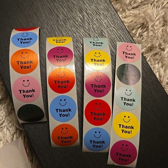 Colorful Thank You Sticker 20 Piece Ct Sell Reseller Teacher Color Smile - Picture 1 of 10